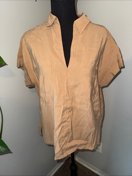 Max Studio Tops - Max Studio Beige Short-Sleeve Utility Top